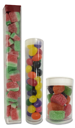 clear plastic candy tubes