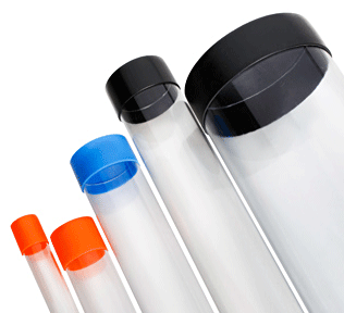 clear plastic tubes with caps